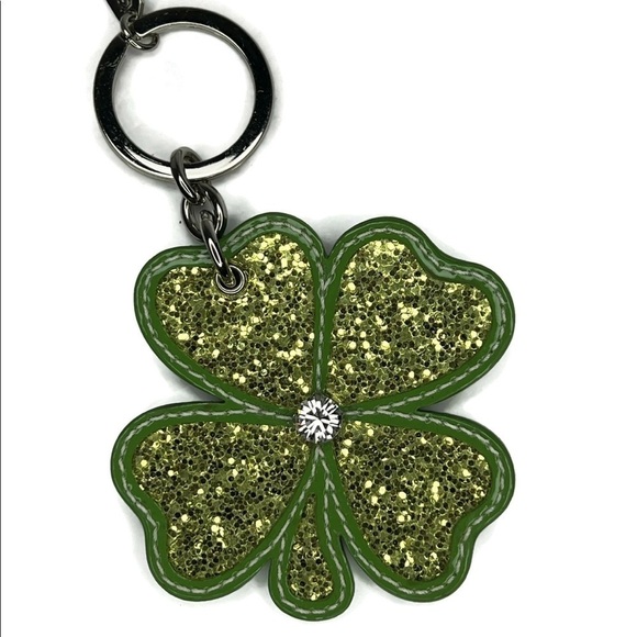 Coach Clover St Saint Patrick’s Day Four Leaf Clover Keychain Fob Green Vintage - Picture 7 of 7